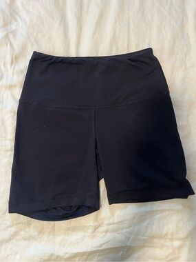90 Degree By Reflex Black High-Waist Bike Shorts